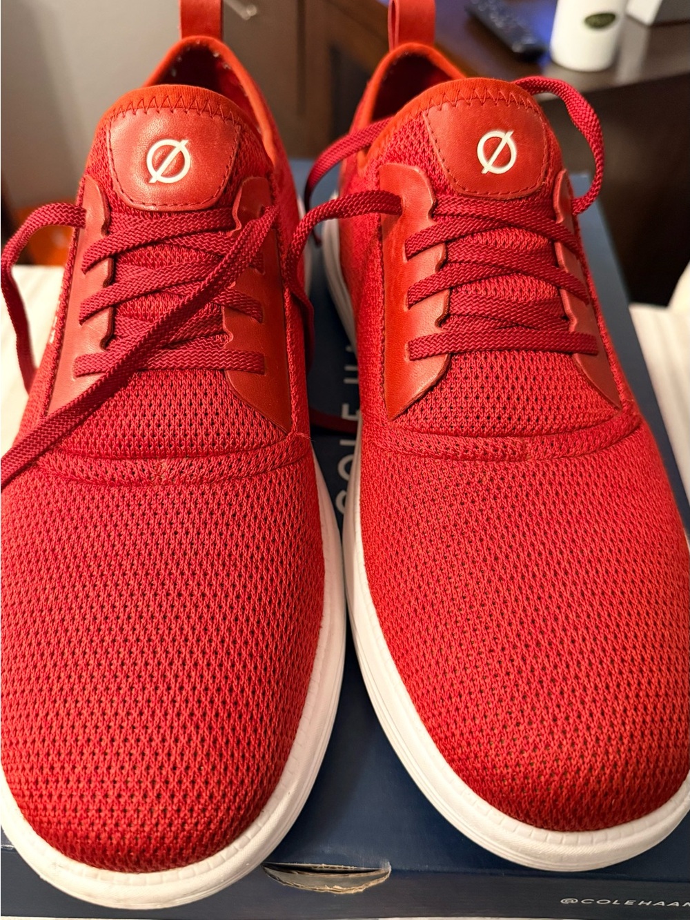 Cole Haan Red Mesh Lace-Up Sneakers - Picture 2 of 7